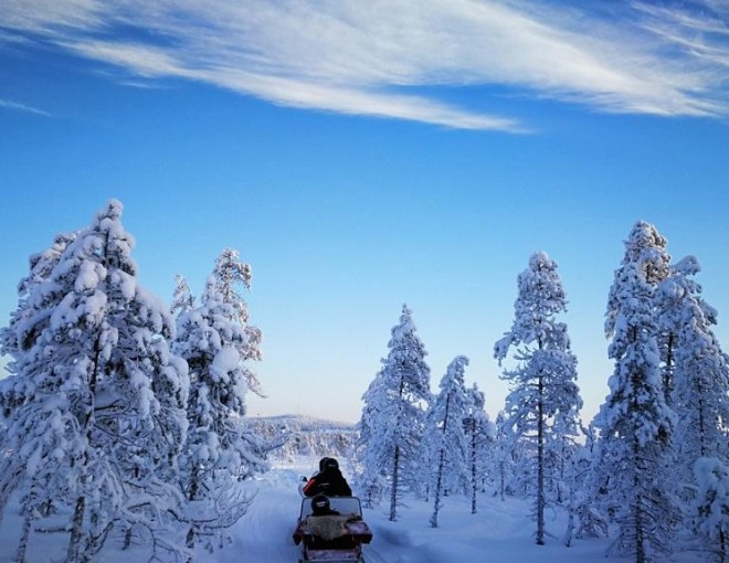 Snowmobile Safari Experience Driving into Lappish Forests 2-H