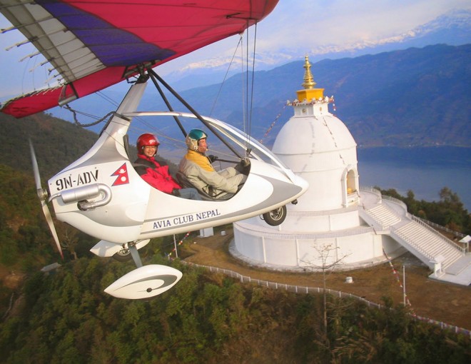 Pokhara Valley from Ultra-Light Aircraft - with Transfer