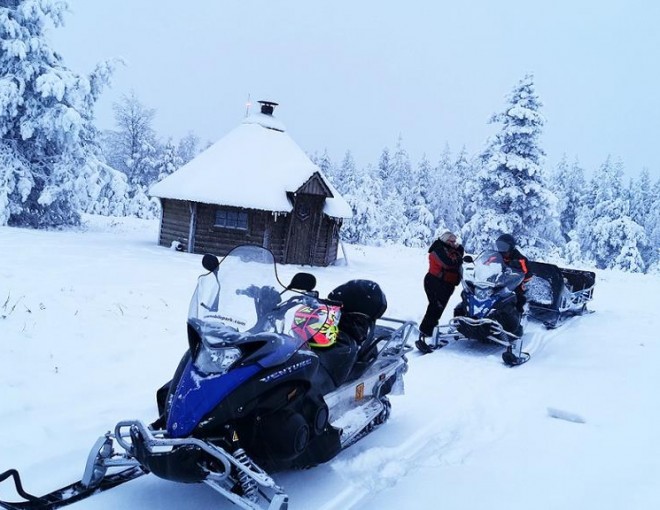 Sleigh Ride pulled by Snowmobile